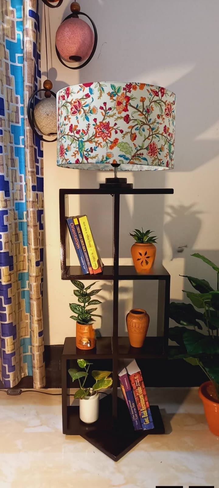 Wooden floor lamp