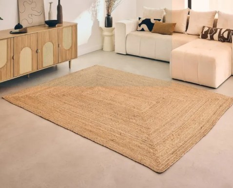 Jute Hand Woven Area Rug, Natural, Natural Fiber, For Bedroom, Living Room, Dining Room, Hallway, Office, Kitchen, Entryway, 3x5 feet Rectangle golden jute rug