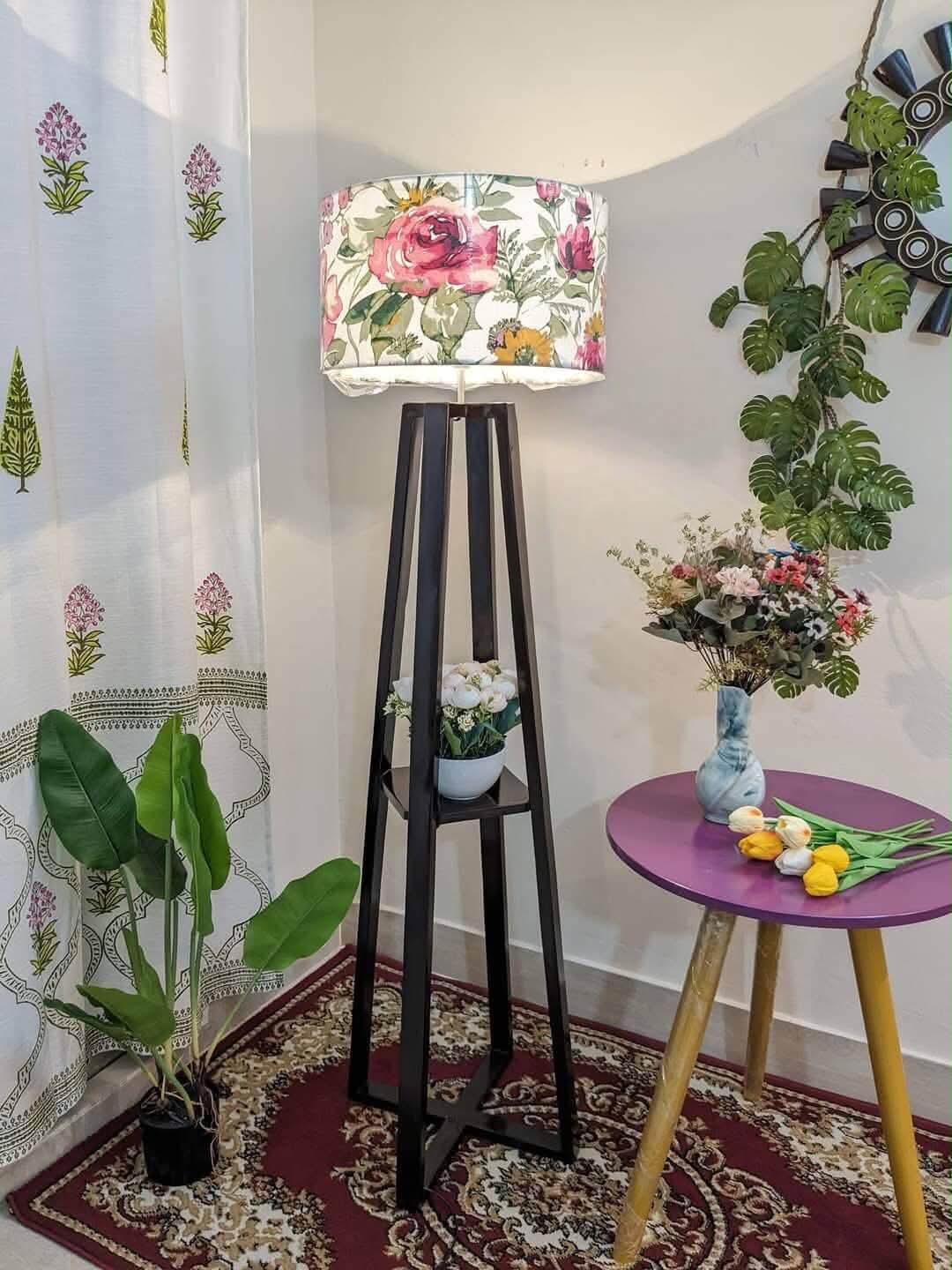 Wooden floor lamp
