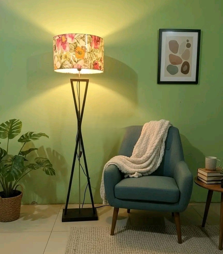 Wooden floor lamp