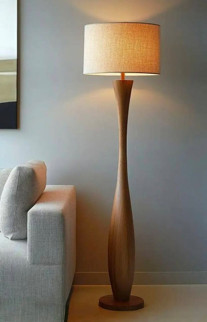 Wooden floor lamp