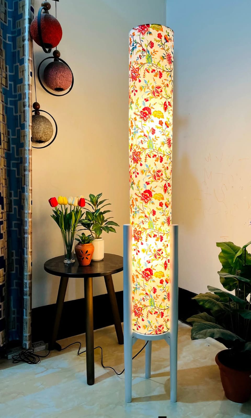 Wooden floor lamp