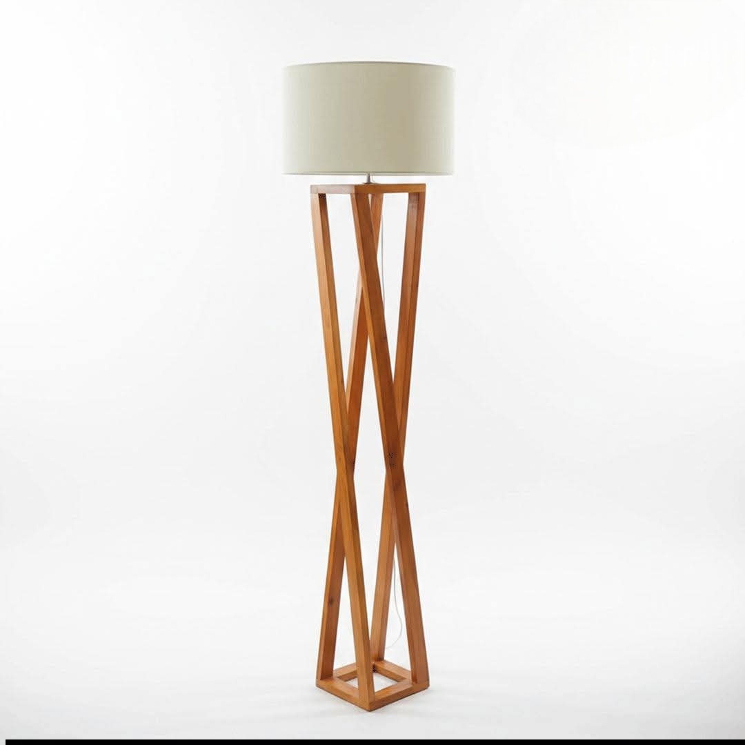 Wooden floor lamp