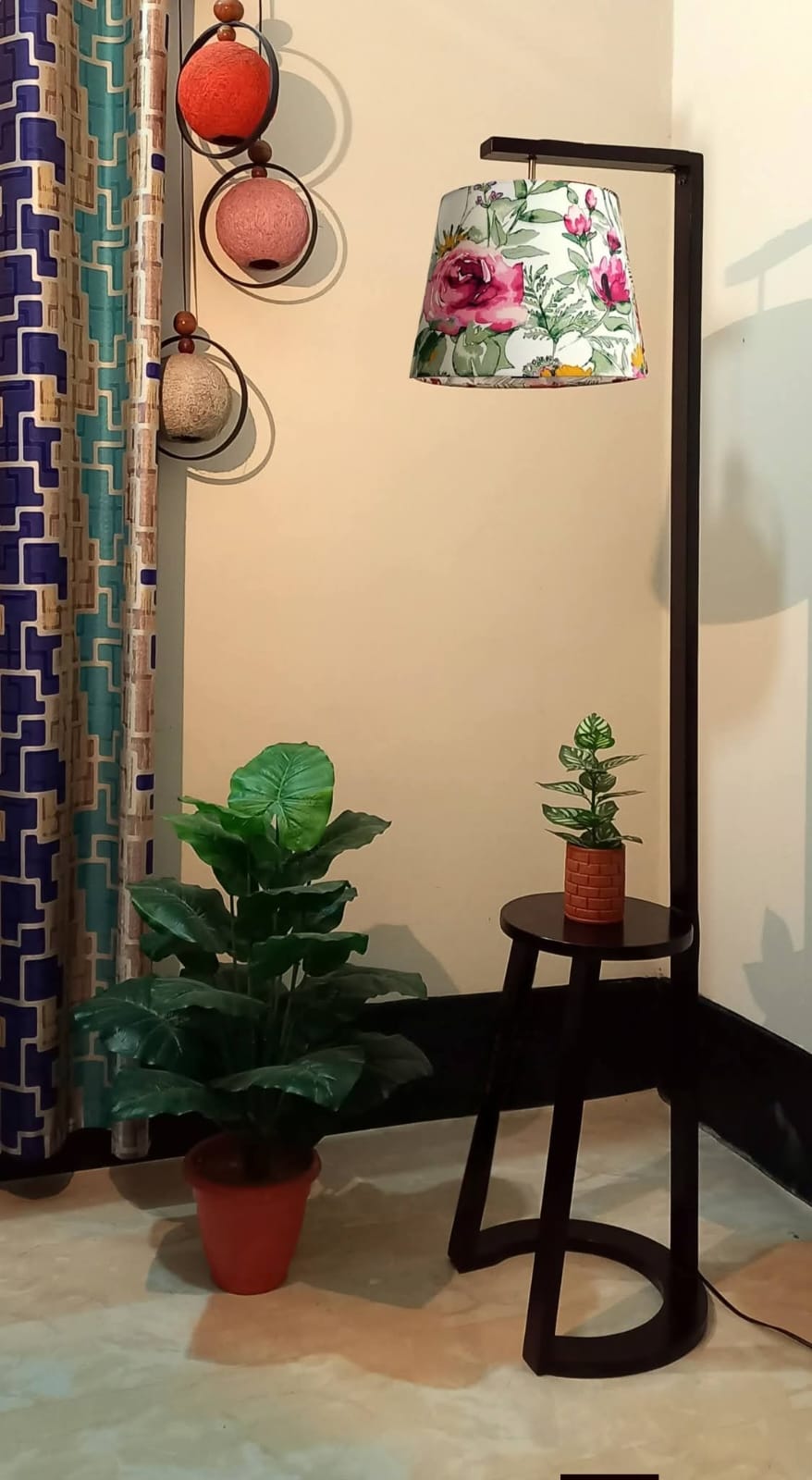 Wooden floor lamp